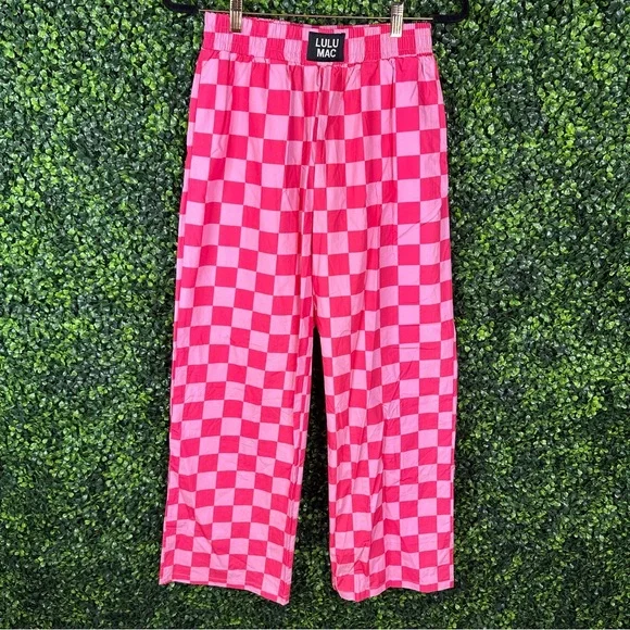 Nwt woman’s Pink Checkered straight leg pants - Picture 4 of 9